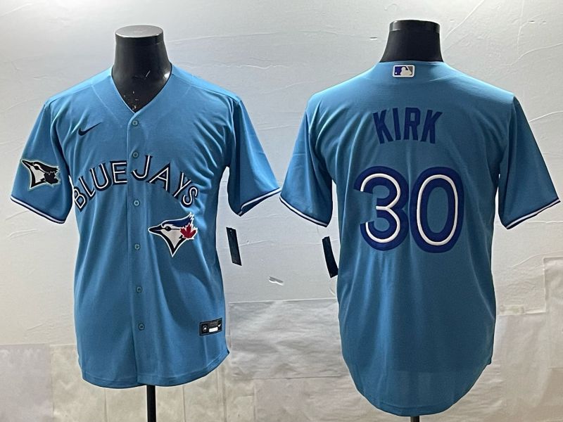Men 2025 Toronto Blue Jays #30 Kirk Light Blue Game Nike MLB Jersey style 02